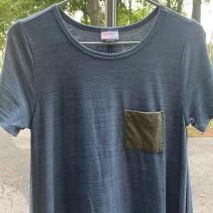 NWOT Lularoe Blue with Green Pocket Carly
